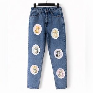 Sweet Society Hot Topic Cat Mom Jeans 27 Kawaii Coquette Denim
